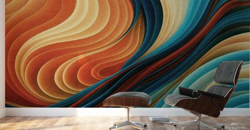 A stunning abstract image with swirling organic shapes and vibrant colors Wall Murals