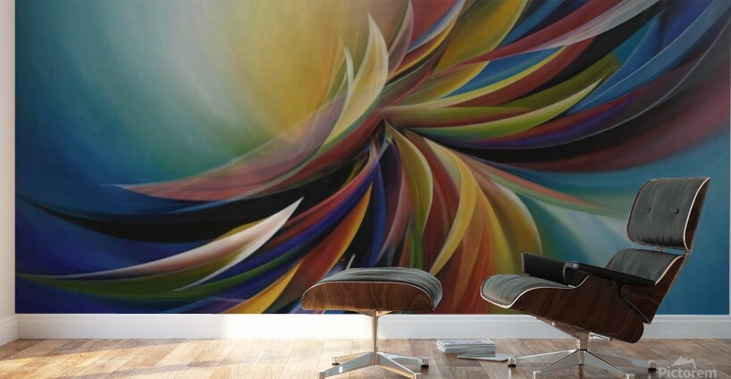 A stunning abstract image with swirling vibrant colors and dynamic movement Wall Murals