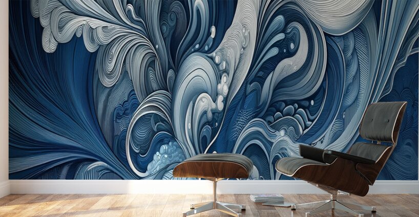Abstract - Aqua Flow Wall Murals