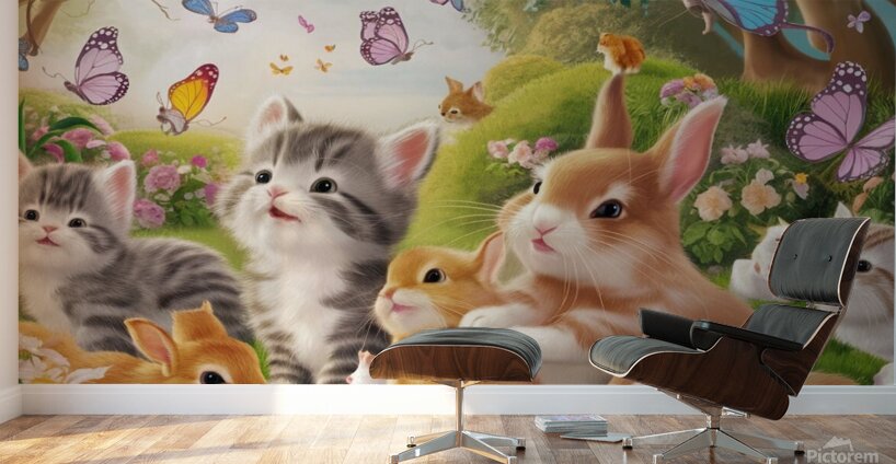 a breathtaking 3d illustration of a serene garden Wall Murals