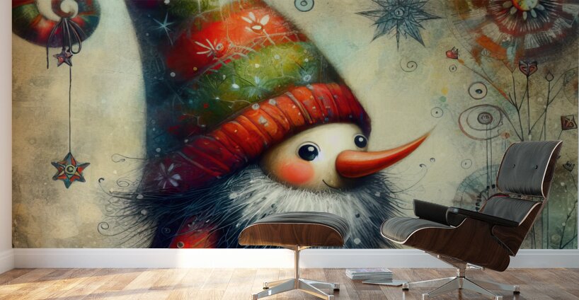 06 Mixed media painting of a whimsical nomeelf.jp Wall Murals