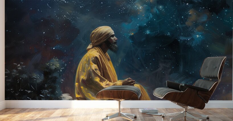 19th century oil painting sufi in the garden of 5 Wall Murals