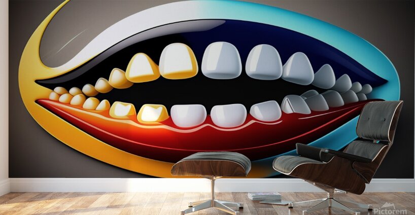 Teeth and man Wall Murals