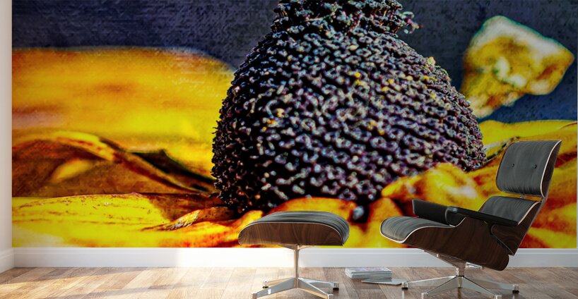 Golden Harvest: : Bee on Black Eyed Susan Flower Wall Murals