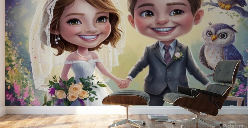 a whimsical and charming illustration of a young Wall Murals