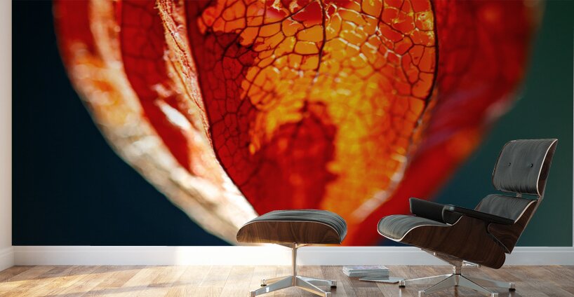 Bright Orange Lantern Flower Wall Murals