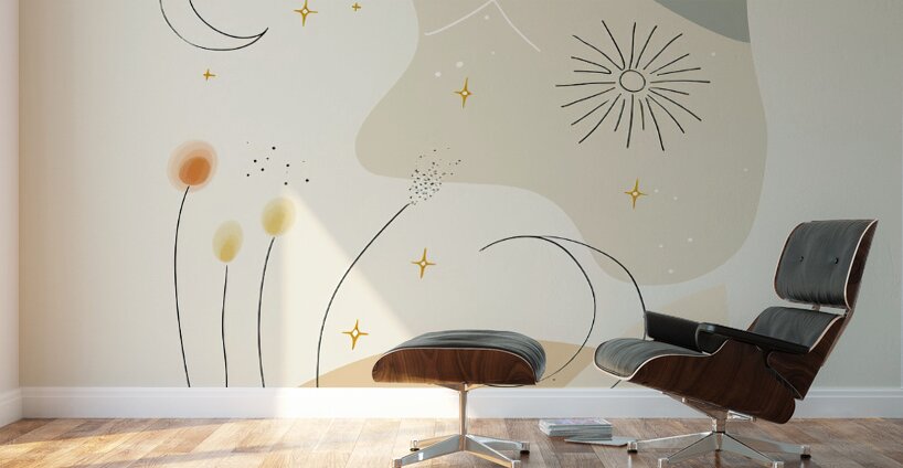Muted Colors and Naughty Lines Wall Murals