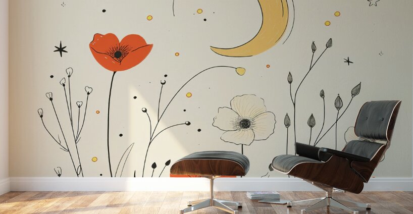 Naughty Lines in a Boho Wonderland Wall Murals