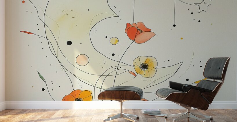 Muted Elegance Boho Lines Unveiled Wall Murals