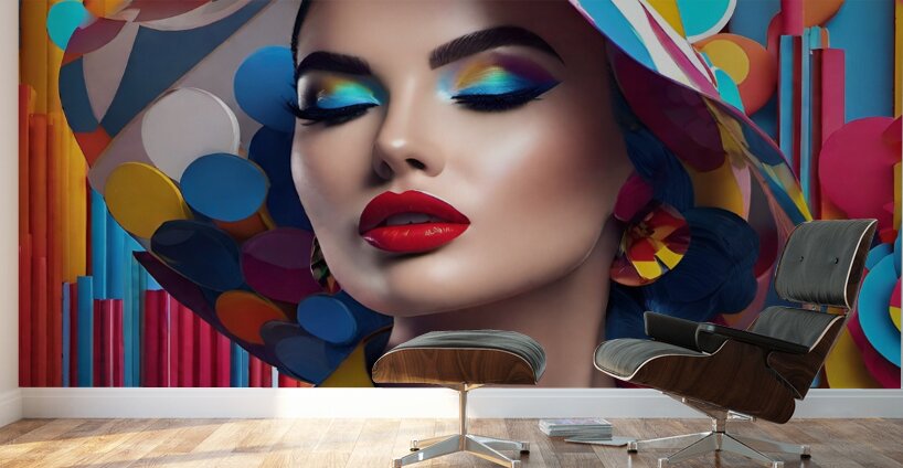 Colorful Abstract Portrait 80 Wall Murals