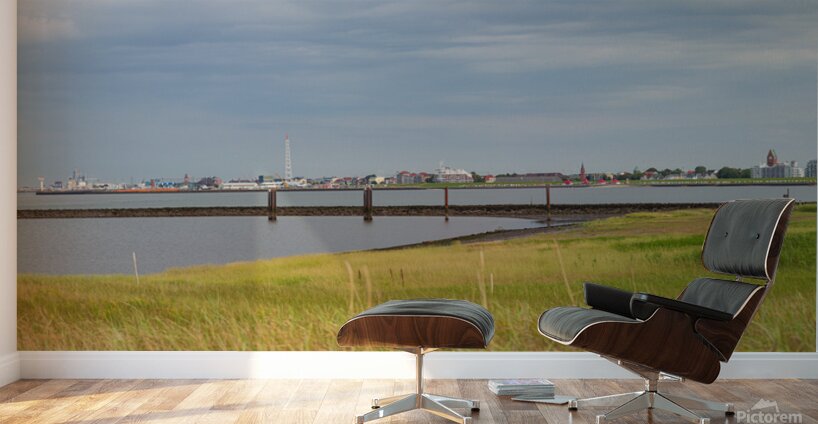 Panoramic summer photo of a bay in Cuxhaven Lower Saxony Germany.  Wall Murals