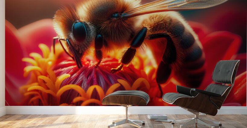 Pollinating bees bee pollinating 9 Wall Murals