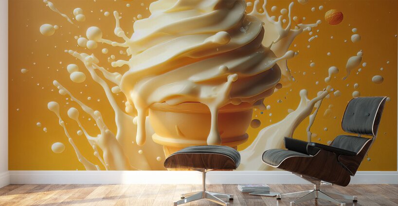 Strawberry ice cream chocolate vanilla various ic 1717277156.0473 Wall Murals