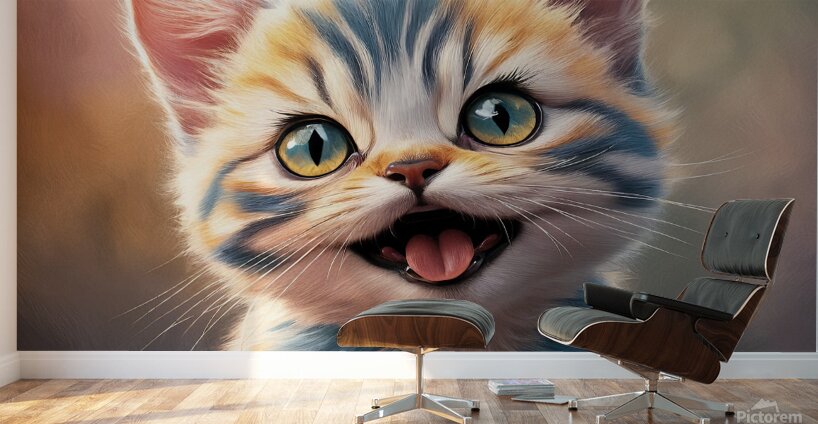 Cute drawing of strangely cute kittens Wall Murals