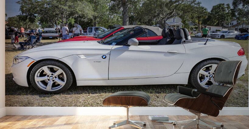 2011 White BMW Z4 sDrive 35 is Convertible X 7 Wall Murals