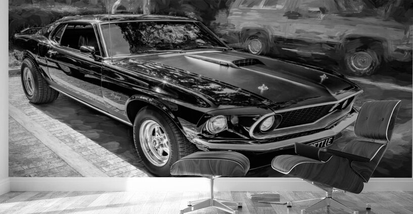 1969 Ford Mustang Fastback Mach 1 X 4 Wall Murals