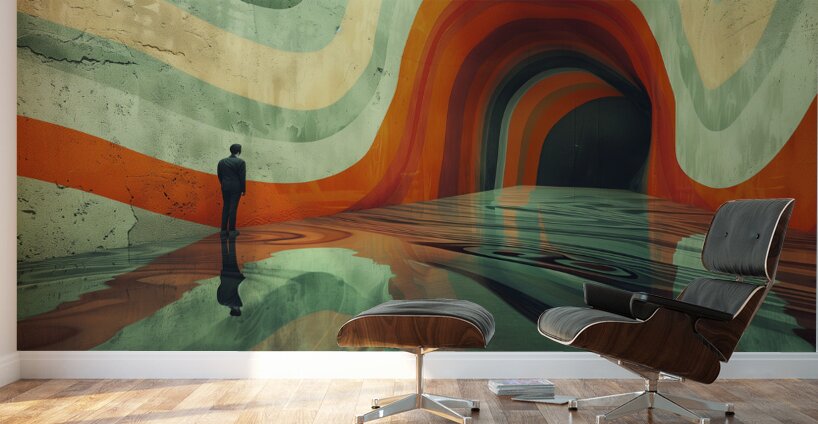 A minimal and weird design with a color scheme  c 1717456630.4596 Wall Murals