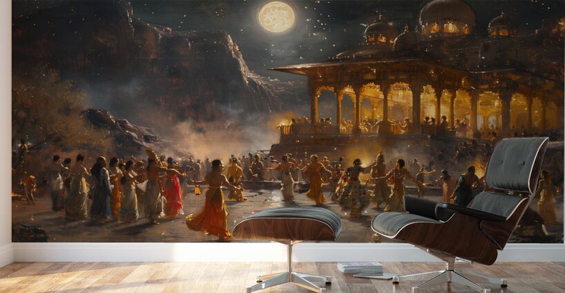 A Night of Revelry Illustrate a lively scene of 1 Wall Murals