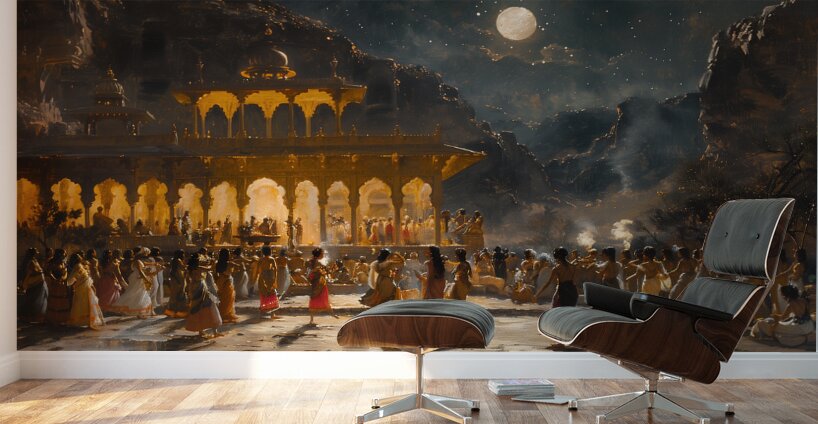 A Night of Revelry Illustrate a lively scene of c Wall Murals