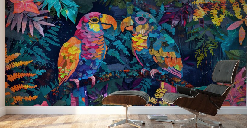 A painting in the style of imitation batik psyc 0 1717467594.5503 Wall Murals