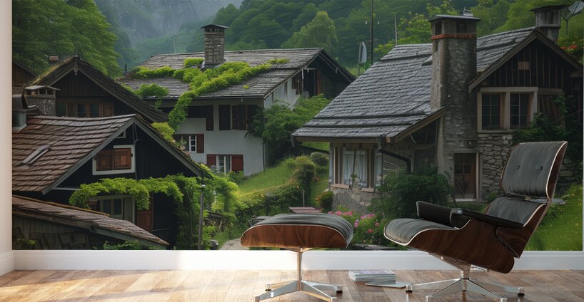 A remote village of foroglio switzerland breath 9 Wall Murals