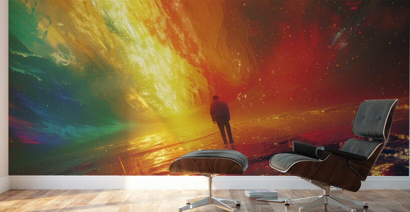 A surreal and quirky art piece with a color pal 3 Wall Murals