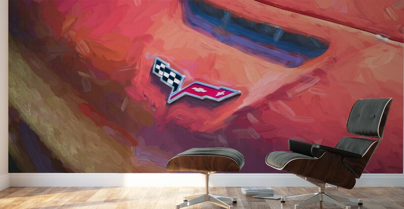 1986 Red C4 Chevrolet Corvette C4 X 6 Wall Murals