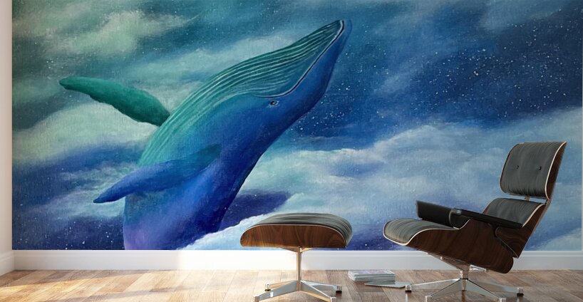 Humpback in the clouds Wall Murals