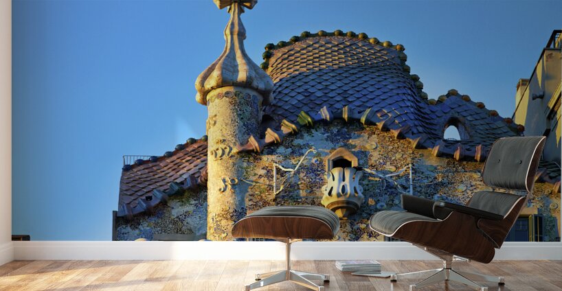 Barcelona. Catalonia. Spain. Casa Batllo is a renowned building located in the center of Barcelona and is one of Antoni Gaudi´s masterpieces Wall Murals