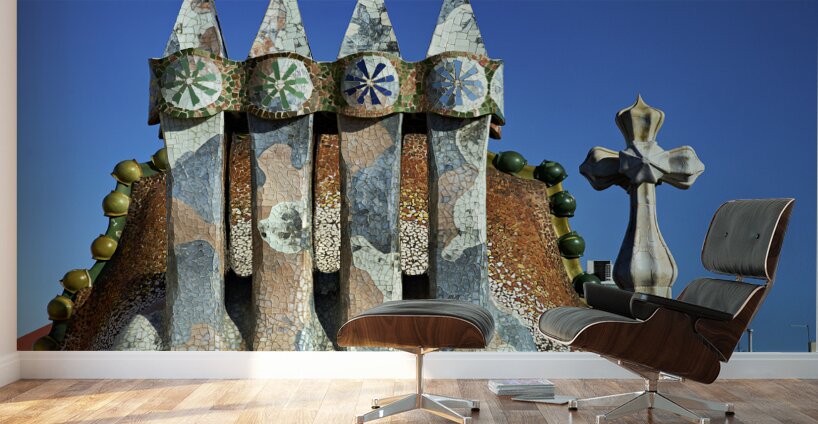 Barcelona. Catalonia. Spain. Casa Batllo is a renowned building located in the center of Barcelona and is one of Antoni Gaudi´s masterpieces Wall Murals