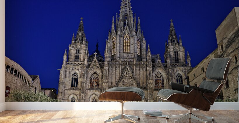 Barcelona. Catalonia. Spain. The Cathedral of the Holy Cross and Saint Eulalia Wall Murals
