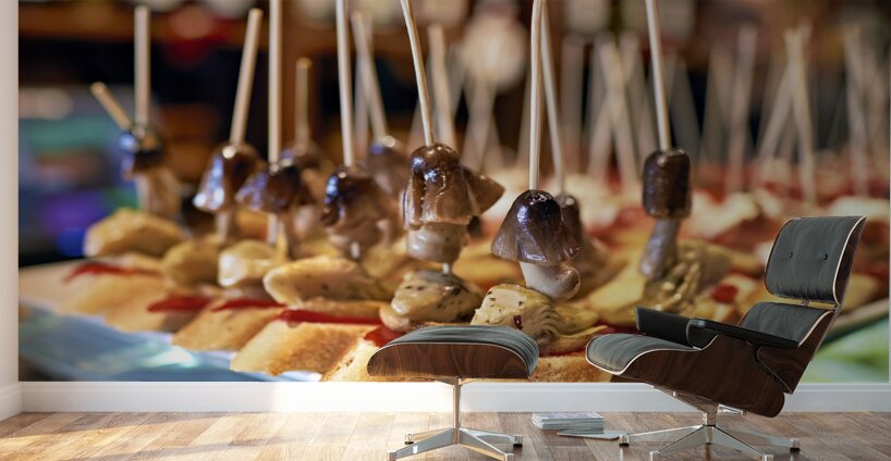 Barcelona. Catalonia. Spain. Tasty tapas in a bar appetizers snacks Wall Murals