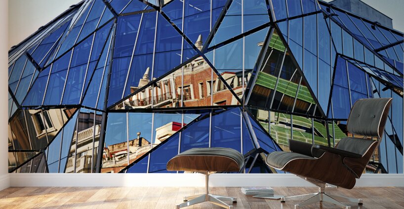 Bilbao Biscay Spain. Dpto. Sanidad Ledo Arteche. Modern building Wall Murals