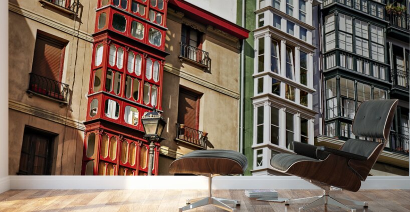 Bilbao Biscay Spain. Stairs in the old city Wall Murals