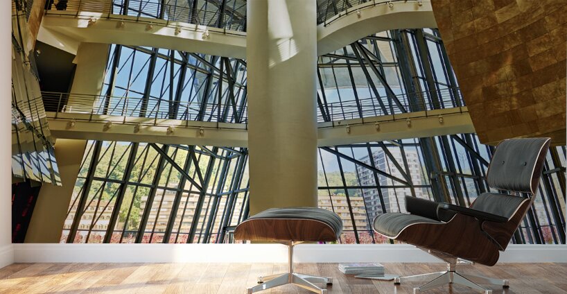 Bilbao Biscay Spain. The interiors of the Guggenheim Museum Wall Murals