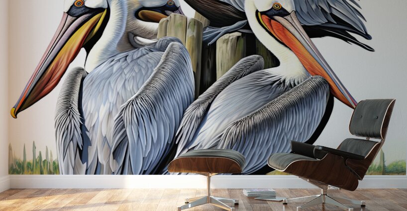 pelican group Wall Murals