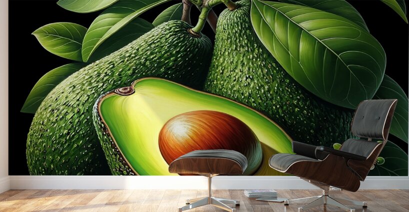 ai artist debra amerson plant artistry avocados c Wall Murals