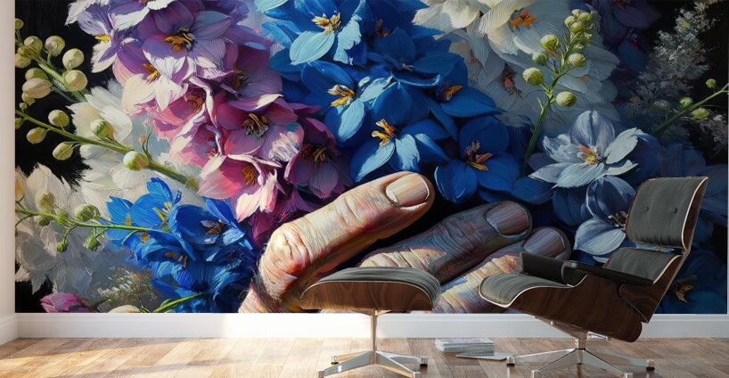ai artist debra amerson plant artistry blue delph Wall Murals