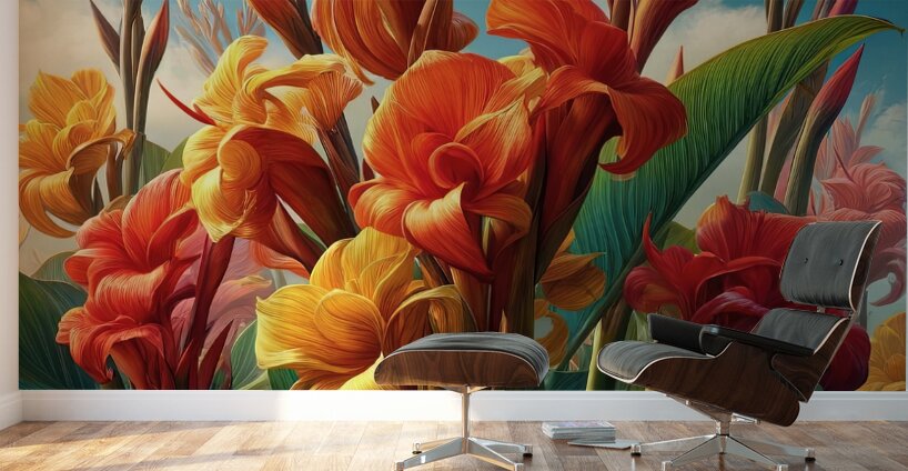 ai artist debra amerson plant artistry colorful c Wall Murals