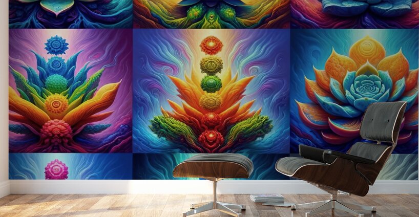 ai artist debra amerson plant artistry chakra suc Wall Murals