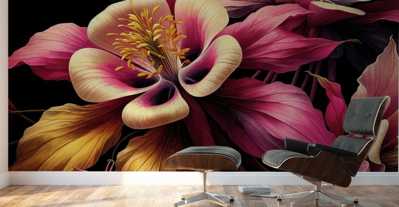 ai artist debra amerson plant artistry big pink g Wall Murals