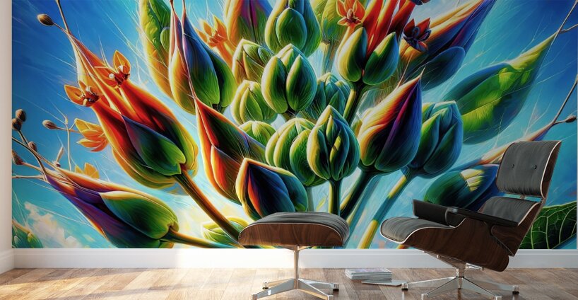 ai artist debra amerson plant artistry flower bud Wall Murals