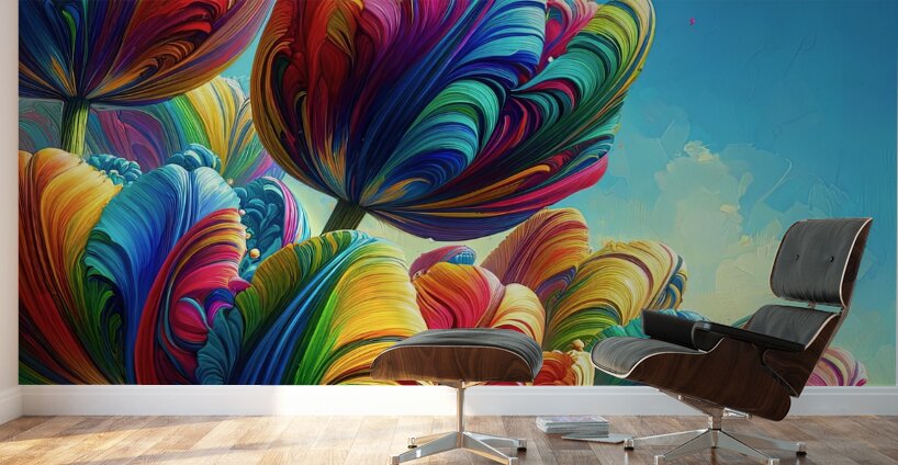 ai artist debra amerson plant artistry multi colo Wall Murals