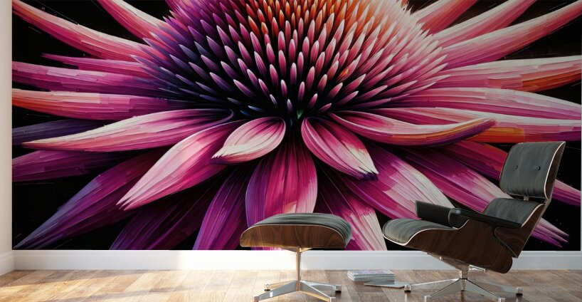 ai artist debra amerson plant artistry pink cone Wall Murals
