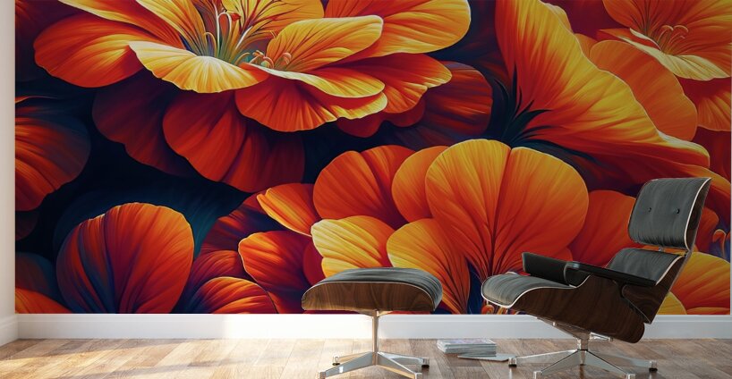 ai artist debra amerson plant artistry orange nas Wall Murals