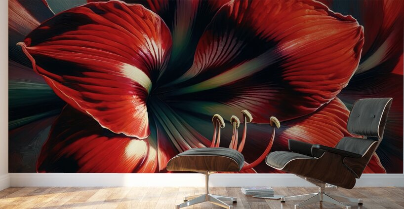 ai artist debra amerson plant artistry red amaryl Wall Murals