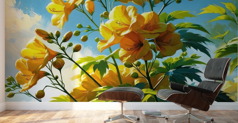 ai artist debra amerson plant artistry mustard we Wall Murals