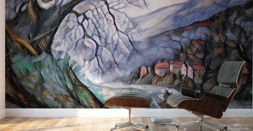 0880 Magic Village Down By The Sea Wall Murals