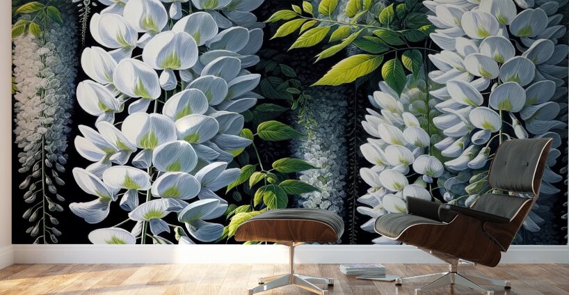 ai artist debra amerson plant artistry white wist Wall Murals