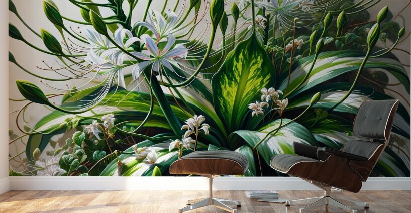ai artist debra amerson tangle of house plants co Wall Murals